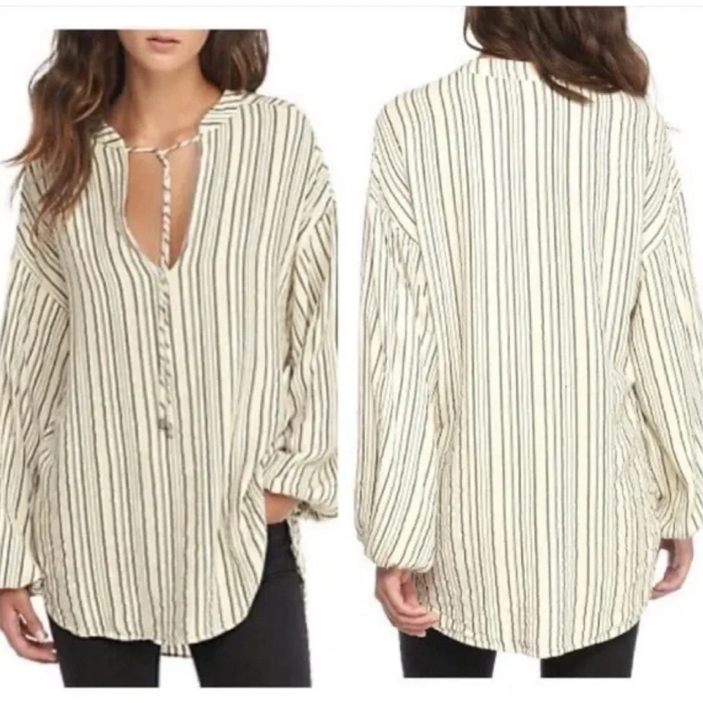 3/20 Free People Rhythm of the Night Tunic Long Sleeve Shirt